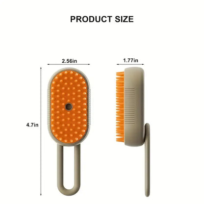 M Spoiled 2nd Generation 3-in-1 Pet Steam Brush for Dogs and Cats - Steam Grooming Comb and Water Brush for Shedding and Grooming (Khaki & White)